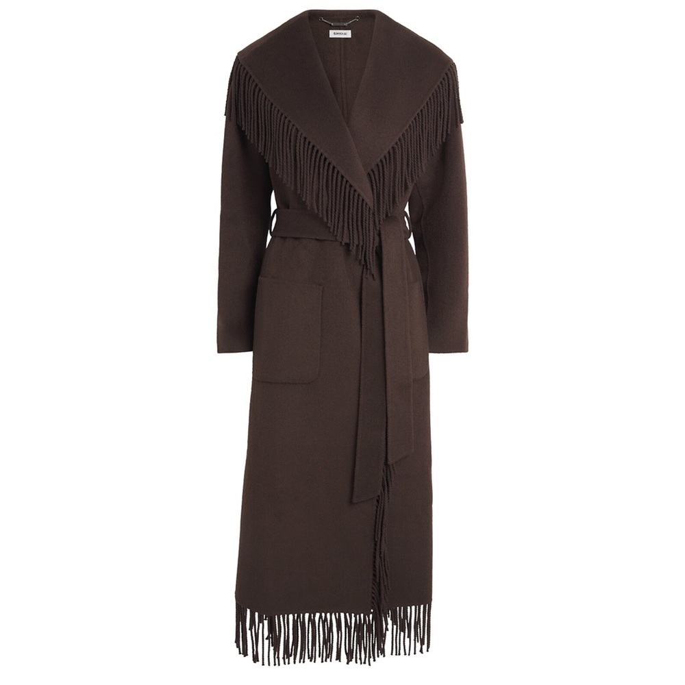 SIMKHAI ‘CARRIE’ Fringe robe coat